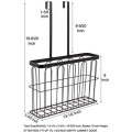 Home use Hanging display wire metal black storage board book holder rack